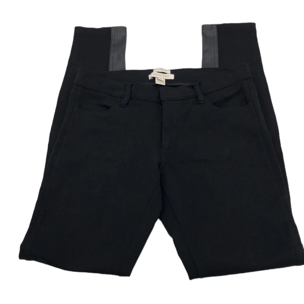 J. CREW “The Gigi Pant” Equestrian Style Faux Leather Knit Pants in Black Size 2